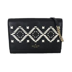 Kate Spade Flynn Street Valencia Leather Clutch Crossbody Black